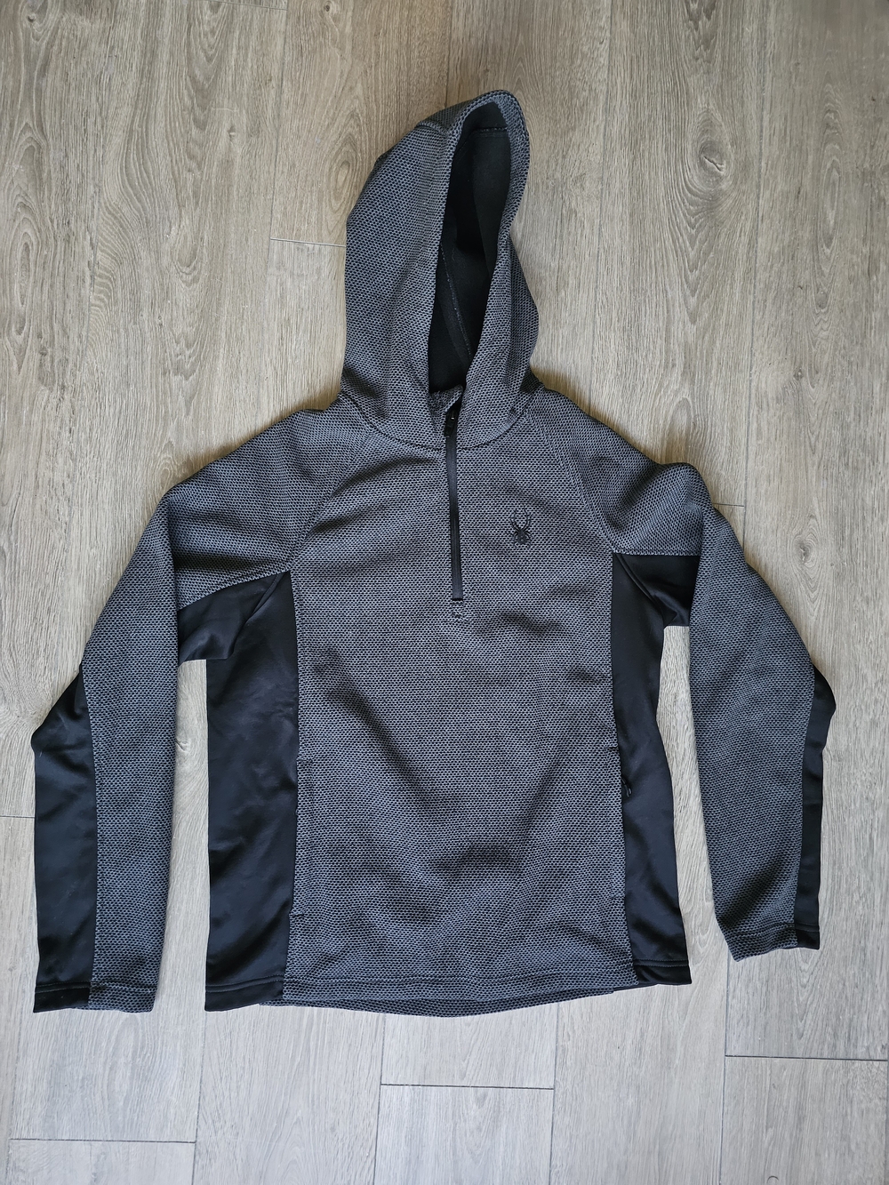 Spyder Men's Gray and Black Hooded Performance Jacket NWOT